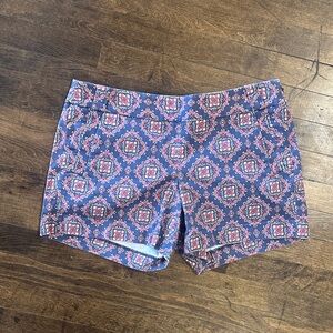 J Crew Stretch Patterned Purple Women's Shorts Size 10
